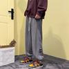Calças de veludo cotelê para homens forradas de lã espessadas outono e inverno estilo Hong Kong soltas retas perna larga na moda para todos os jogos calças casuais masculinas