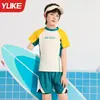 Traje de Baño Infantil Nuevo Verano Moderno Estilo Ins Suelto Dos Piezas para Niños Mayores y Adolescentes Traje de Baño para Entrenamiento de Natación