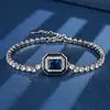 2025 Huabi Joyería Retro Europea y Americana Tesoro de Color Simulado Pulsera Cuadrada Elegante Pulsera para Mujeres 6*8 Al por Mayor