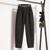 Talla Grande 2025 Nuevo MM Pantalones Harem para Mujer Traje Holgado de Guadaña Espiga Adelgazante Pantalones Banana de Nueve Puntos Mujer