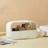 Nova Bolsa de Maquiagem Visual para Higiene Pessoal Grande Capacidade Impermeável Bolsa para Banho de Natação Bolsa tipo Sacola de Mão em PVC Bolsa de Cosméticos em PU