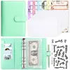 Lindo cuaderno de hojas sueltas con diseño de macarrón, tamaño A6, con cremallera, para ahorrar dinero, con estuche extraíble y diseño de dibujos animados.