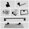 Comercio Exterior Transfronterizo Aleación de Zinc Negro Acero Inoxidable Juego de Accesorios para Baño Juego de Toallero Barra para Toallas Juego de Seis Piezas