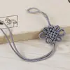Nudo Doble Línea Nudo Largo Nudo Ping An Seda de Hielo Rayón Borla Fleco Flecos Joyería Accesorios Hechos a Mano Nudo