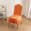 Funda elástica para silla de banquete transfronteriza con falda, funda de silla grande curva de cobertura total, funda a prueba de polvo para respaldo, funda de silla integrada