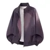 Chaqueta de vuelo popular para hombres y mujeres, diseño deconstruido de patchwork acanalado cruzado, chaqueta casual de cuello alto, prenda exterior estilo americano