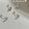 Ounihan Aretes de Plata de Ley S925 con Forma de Corazón Dulce y Circonita para Niñas, Lindos y Dulces Pendientes de Rosca Estilo Ins