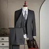 [Terno de Elite para o Dia a Dia] Terno Masculino, Casual de Negócios, Formal Slim-Fit para o Trabalho, Terno de Alta Qualidade Sem Passar