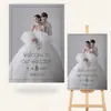 Banquete de bebé cumpleaños compromiso letrero de bienvenida letrero de bienvenida para abrir la puerta celebración de boda diseño fondo tablero de KT
