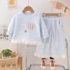 Conjunto Outono 2025 para Meninas Novo Estiloso Estilo Coreano Moda Infantil Moletom Fashionável Conjunto de Duas Peças para Bebês e Crianças Atacado
