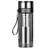 Vaso de vidrio de doble capa con apertura de un toque, vaso de apertura rápida para coche, vaso de agua portátil de gran capacidad, vaso para preparar té con separación de hojas para hombres