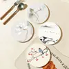 Alfombrilla de Ratón Redonda Estilo Clásico, Salvamanteles Pequeño Estilo Chino, Posavasos Antideslizante, Pinza para Ollas Mediana Aislante de Cocina