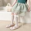 Calcetines para Niñas Nuevos de Malla Hueca con Lazo Calcetines de Tubo Medio Calcetines Blancos Dulces Estilo Chanel para Niños Calcetines de Princesa Verano