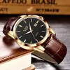 Reloj de Cuarzo para Hombre Lige de Negocios con Calendario Simple, Tres Manecillas, Correa de Cuero, Resistente al Agua, Deportivo Luminoso 89143