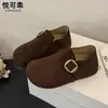 Zapatos Birkenstock retro de cuero genuino de cobertura total con plataforma para aumentar la altura para mujer, nuevos mocasines Birkenstock slip-on otoño 2026