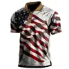 Estação Independente de Comércio Exterior Camiseta Masculina Popular Europeia e Americana de Verão Camiseta Masculina ao Ar Livre Solta Gola Lapela Manga Curta Moletom Polo