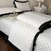 Juego de cuatro piezas de colcha de algodón lavado vintage estilo ins, colcha de verano de gasa de doble capa de algodón puro, colcha de aire acondicionado estilo princesa