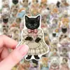 50 pegatinas vintage de gatitos de palacio estilo europeo para uso transfronterizo, materiales de collage collage de acuarela pintados a mano de gatitos para vestidos Lolita para journaling