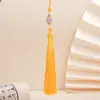 Gota de Agua Diamante Borla Tejida a Mano Traje Antiguo Hanfu Colgante Decorativo Abanico Mariposa Nueva Borla Colgante Poliéster Seda de Hielo Bordado