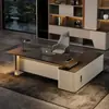 Escritorio de Oficina Escritorio de Jefe Luz de Escritorio Lujo Gama Alta Moderno Minimalista Conjunto de Escritorio y Silla Presidencial Muebles de Oficina Escritorio Ejecutivo