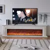 Móvel de TV com Lareira Estilo Francês 1.8/2.2/ 2.4m Feito de Madeira Maciça para Uso Doméstico na Sala de Estar com Decoração de Chama Simulada e Aquecimento Elétrico
