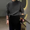 Tricô Pulôver Gola Alta Meio Estilo Maduro Masculino Inverno Quente Camada Base Estilo Coreano Tendência Simples Casual Tricô