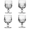 Copa de brandy francesa de patas cortas, vidrio engrosado, copa de whisky, copa de vino extranjera, a cuadros tallados, estrella, diamante, copa de vino tinto