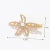 Grampo de Cabelo de Liga Leve de Luxo com Diamantes e Pérolas, Grampo Flor Laço para Fixar Franja Lateral, Acessório de Cabelo para Menina