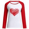Camiseta de Manga Larga para Mujer de San Valentín Transfronteriza Simple Pluma Amor Estampada Hombro Manga Larga Pareja Camiseta Base
