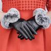 Guantes de Invierno de Cuero para Hombre para Montar con Forro Polar Engrosado Cálido a Prueba de Viento Impermeable Pantalla Táctil Guantes de Invierno para Motociclismo