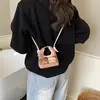 Bolsa de Ombro Doce Amor Menina Pequena Desenho Gatinho Fofo Bolsa de Mão Bebê Outono e Inverno Nova Mini Bolsa Infantil