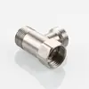 Tê de união em aço inoxidável escovado, uma entrada duas saídas, válvula angular de banheiro de 1/2 polegada, válvula desviadora de aquecedor de água, acessórios de banheiro, 1/2 polegada