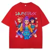 Camiseta Kpop Anime Demon Slayer Huntrix Tigre Derpy Masculina Feminina Estética Vintage Camiseta Oversized