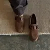 Zapatos Planos de Moda de Nicho de 1.1 cm con Suela Suave y Cómodos, Nuevos Mocasines Planos sin Cordones de Punta Redonda para Mujer, Colección Primavera y Otoño 2026