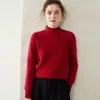 Suéter de Lã Slim Moda Feminino Suéter de Tricô para Usar por Baixo Versátil Suéter de Caxemira Caxemira Suéter Feminino Elegante de Gola Alta Parcial
