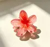 Pinzas para el cabello/Pasadores de flor de huevo color caramelo simulado, accesorios para el cabello de 4 cm, pinzas de tiburón, lirios, degradado tono perla, efecto láser.