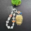 Nueva Cadena para Teléfono Móvil Llavero Colgante para Bolso Cadena de Cuentas Oro Puro 999 Chiikawa Usachi Ikaawa