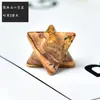 Cristal Natural Piedra en Bruto Adorno Merkaba Estrella de Seis Puntas Tridimensional Flor de la Vida Colgante Decoración de Estrella Octagonal