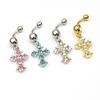 Joyería Nueva para Perforación Set de Cruz con Diamante Anillo para Ombligo Colgante de Aleación Uña para Ombligo Botón para Ombligo Suministro Directo de Fabricante Venta al Mayoreo