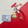 Llavero de Calabaza de Oro Puro 999 con Potencial de Dinero Ilimitado, Colgante Creativo para Bolso, Regalo para Novio o Novia, Venta al por Mayor de Shuibeike
