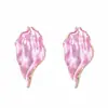 Pendientes de aleación con diseño de hoja y goteo de aceite, plisado irregular, moda simple de lujo ligero, superventas europeos y americanos transfronterizos, versátiles para el uso diario en mujeres