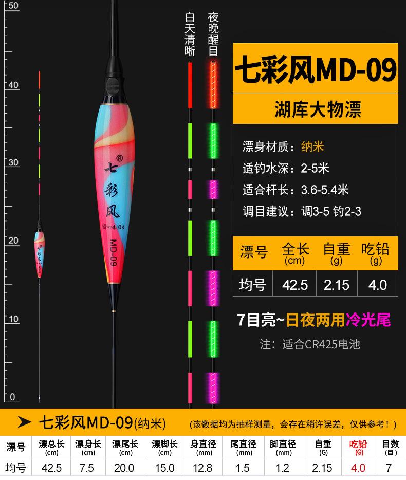 七彩风——MD日夜两用冷光尾电子漂_
