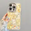 Design floral de primavera com padrão de penas amarelo claro, adequado para capa de celular iPhone 17, capa protetora Apple 18 PRO MAX