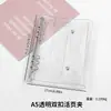 Capa Premium para Caderno de Folhas Soltas, Transparente e Fresca em PVC com Duplo Fecho, Porta-Cartões para Planner A5 com Capas Coloridas Substituíveis