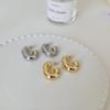 Pendientes de plata con facetas de diamante para mujer, estilo europeo y americano, de lujo, con luz, chapados en oro y cobre, huecos.