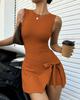 Vestido de Tênis Falso Duas Peças Anti-Exposição Justo, Emagrecedor, Alta Elasticidade, Fitness Casual, Lindo Vestido de Yoga nas Costas