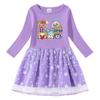 Vestido de princesa de manga larga con estampado de estrellas y luna de algodón para niña, primavera y otoño de 2023