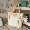 Milkhuhu azul claro floral oso pequeño estudiantes de primaria grados 3-5 conjunto de dos piezas mochila dulce tutoría bolso de un solo hombro