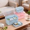 Caja de Almacenamiento de Plástico de Doble Capa, Bolso de Mano de Moda para el Hogar, Caja de Almacenamiento para Artículos Varios de Escritorio