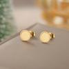 Aretes de botón redondos ovalados triangulares en forma de corazón para mujeres niñas acero inoxidable oro aretes geométricos joyería regalo